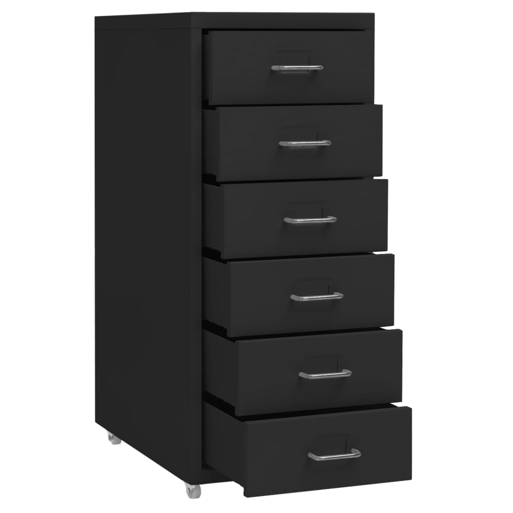 vidaXL Fișet mobil, negru, 28x41x69 cm, metal vidaXL Fișet mobil, negru, 28x41x69 cm, metal