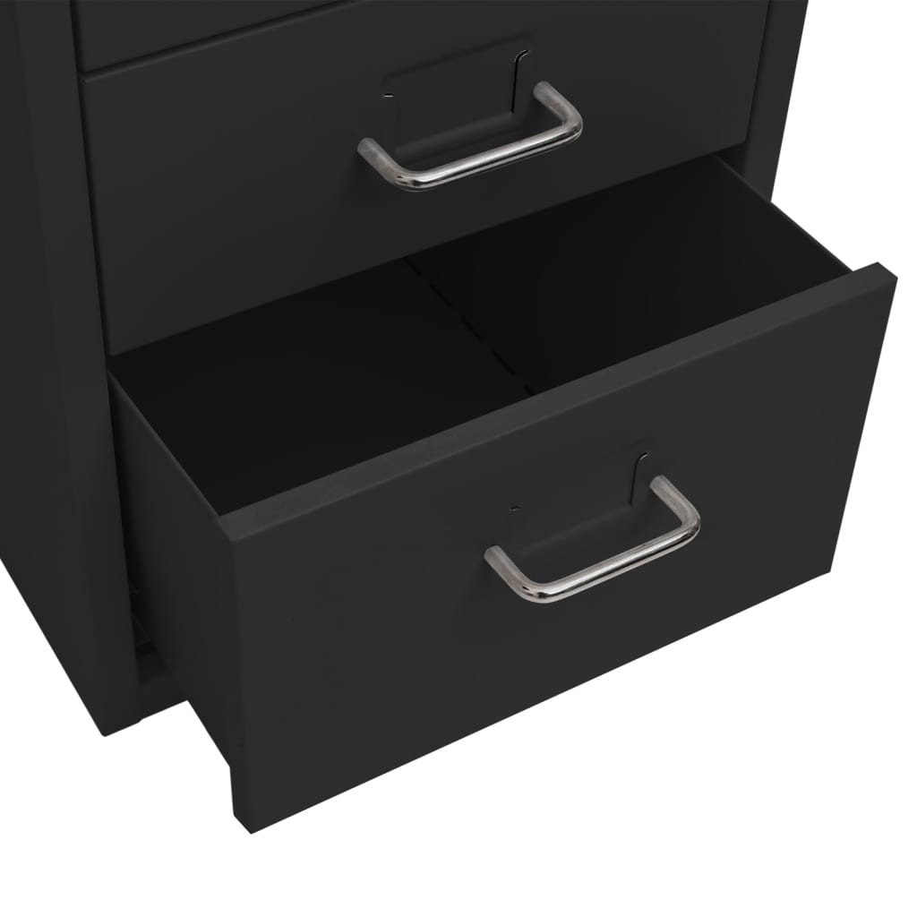 vidaXL Fișet mobil, negru, 28x41x69 cm, metal vidaXL Fișet mobil, negru, 28x41x69 cm, metal