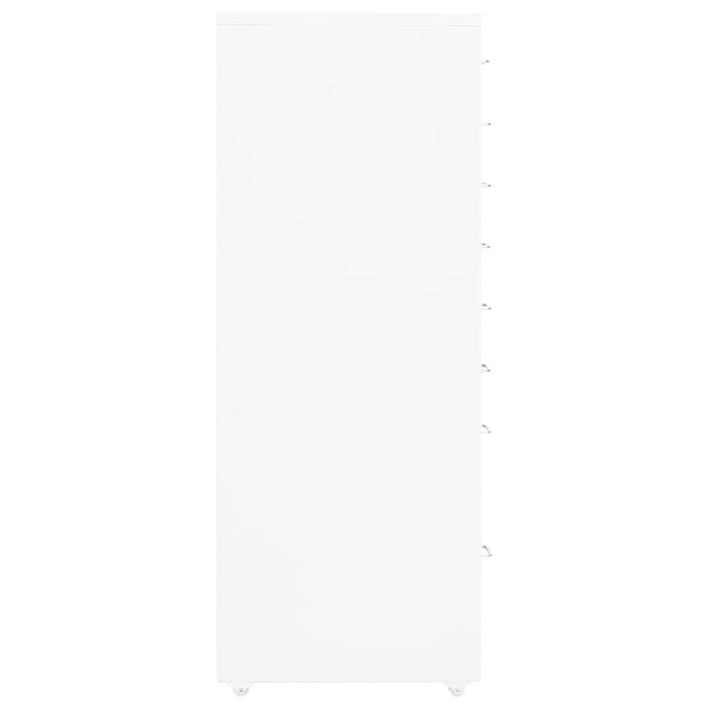 vidaXL Fișet mobil, alb, 28x41x109 cm, metal vidaXL Fișet mobil, alb, 28x41x109 cm, metal