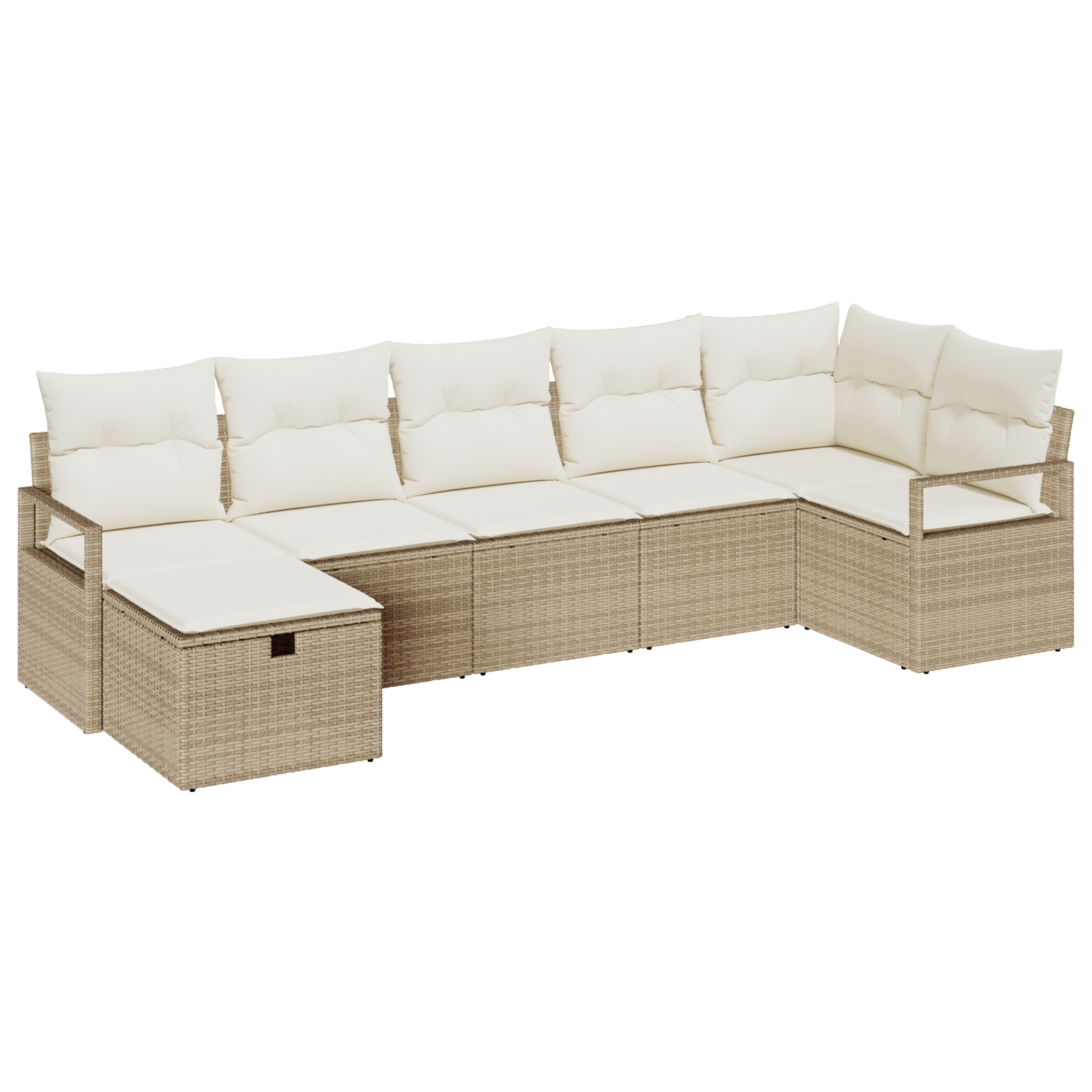 vidaXL Set de canapele pentru grădină cu pernă 7 pcs bej și crem vidaXL Set de canapele pentru grădină cu pernă 7 pcs bej și crem
