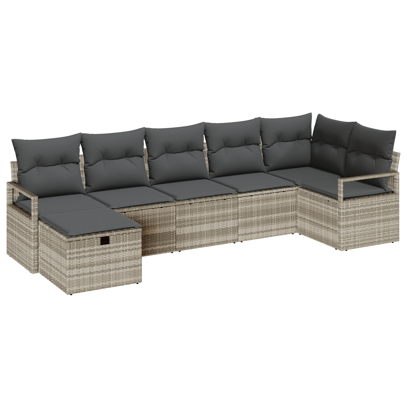vidaXL Set de canapele pentru grădină cu pernă 7 pcs Gri deschis vidaXL Set de canapele pentru grădină cu pernă 7 pcs Gri deschis