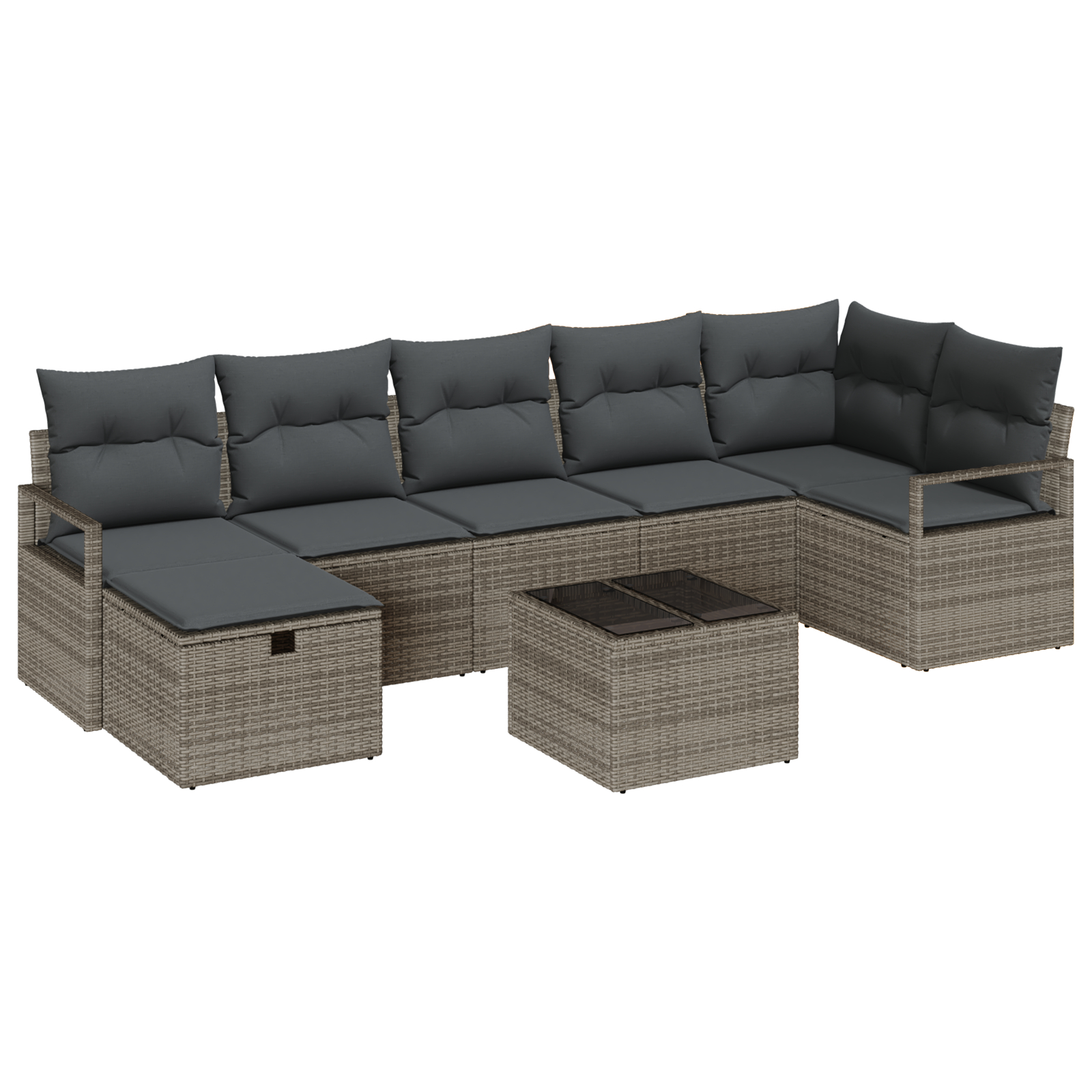 vidaXL Set de canapele pentru grădină 8 pcs Gri 287 x 122 x 85 cm