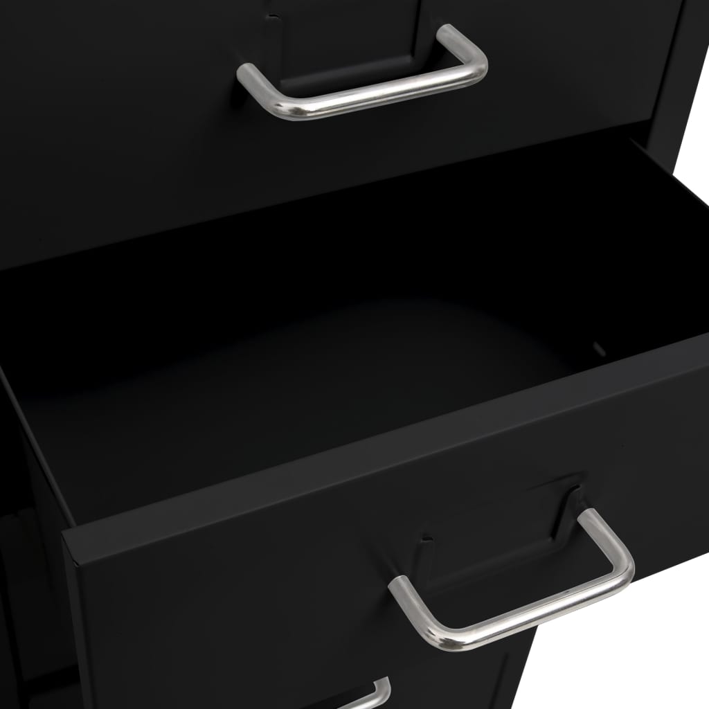 vidaXL Fișet mobil, negru, 28x41x109 cm, metal vidaXL Fișet mobil, negru, 28x41x109 cm, metal