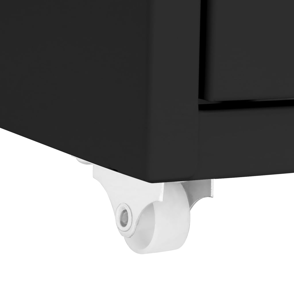 vidaXL Fișet mobil, negru, 28x41x109 cm, metal vidaXL Fișet mobil, negru, 28x41x109 cm, metal