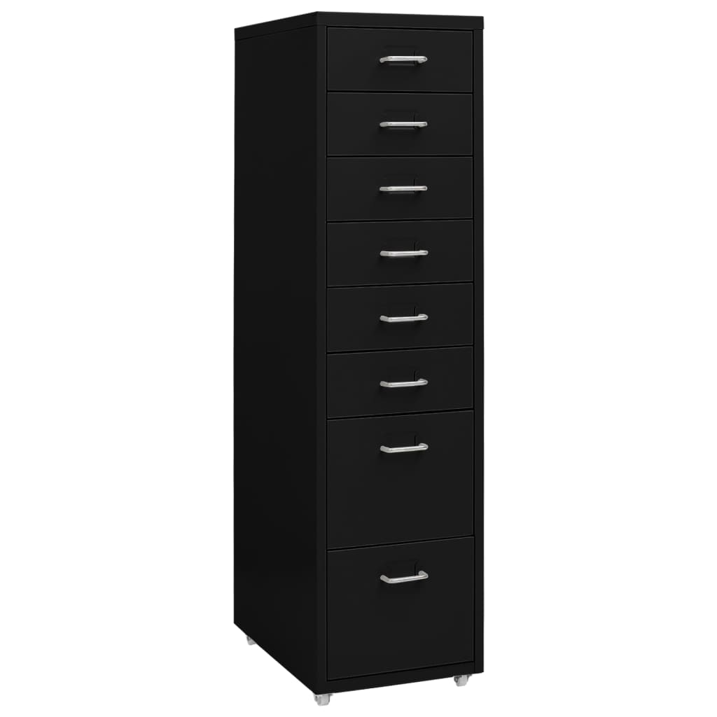 vidaXL Fișet mobil, negru, 28x41x109 cm, metal vidaXL Fișet mobil, negru, 28x41x109 cm, metal