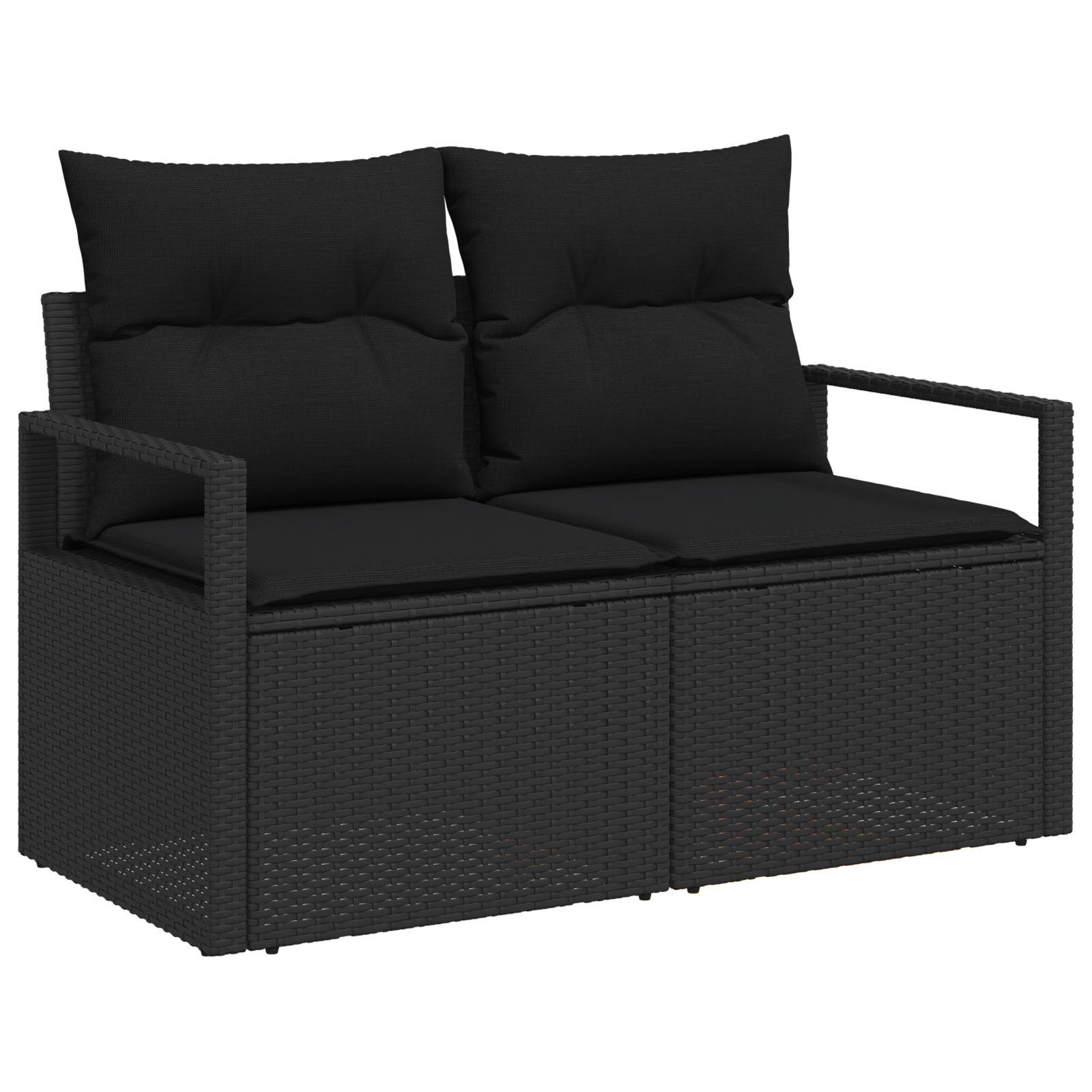 Set canapea grădină 6 piese cu perne din ratan negru
