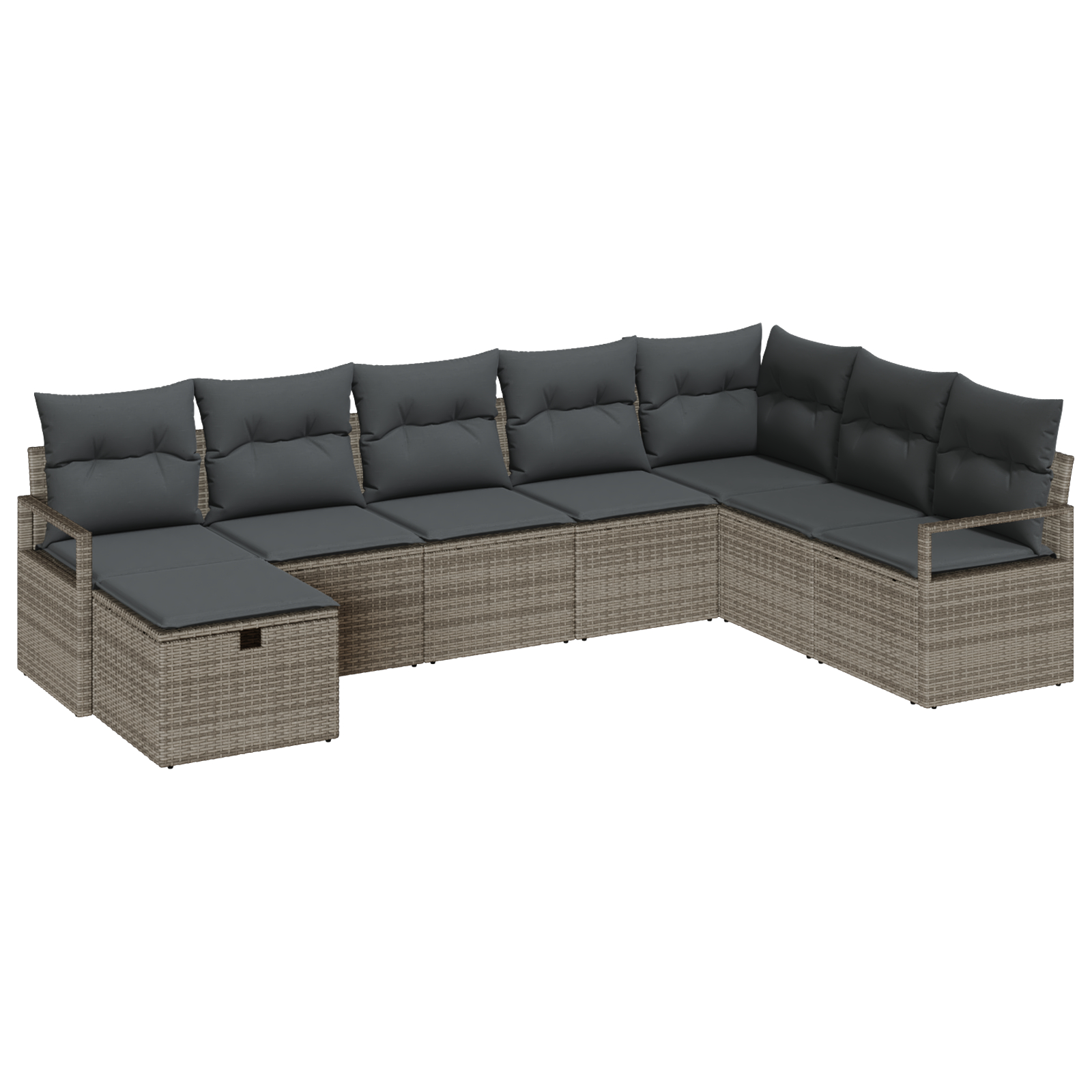vidaXL Set de canapele pentru grădină 8 pcs Gri 287 x 177 x 85 cm