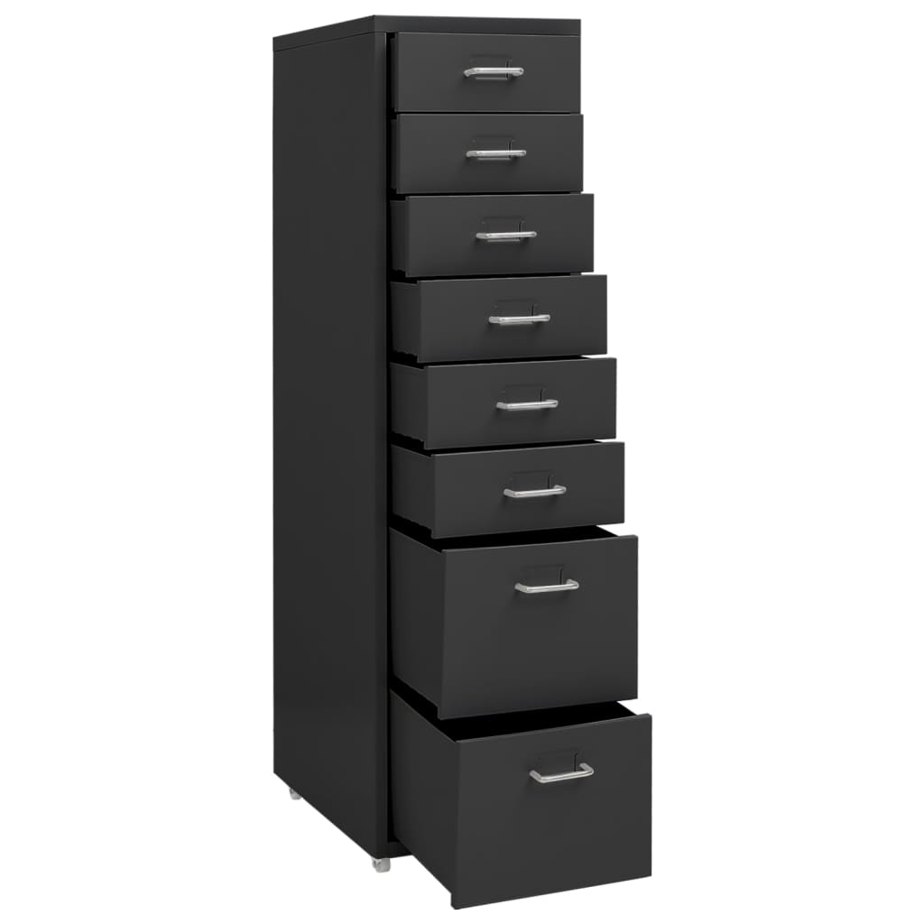 vidaXL Fișet mobil, antracit, 28x41x109 cm, metal vidaXL Fișet mobil, antracit, 28x41x109 cm, metal