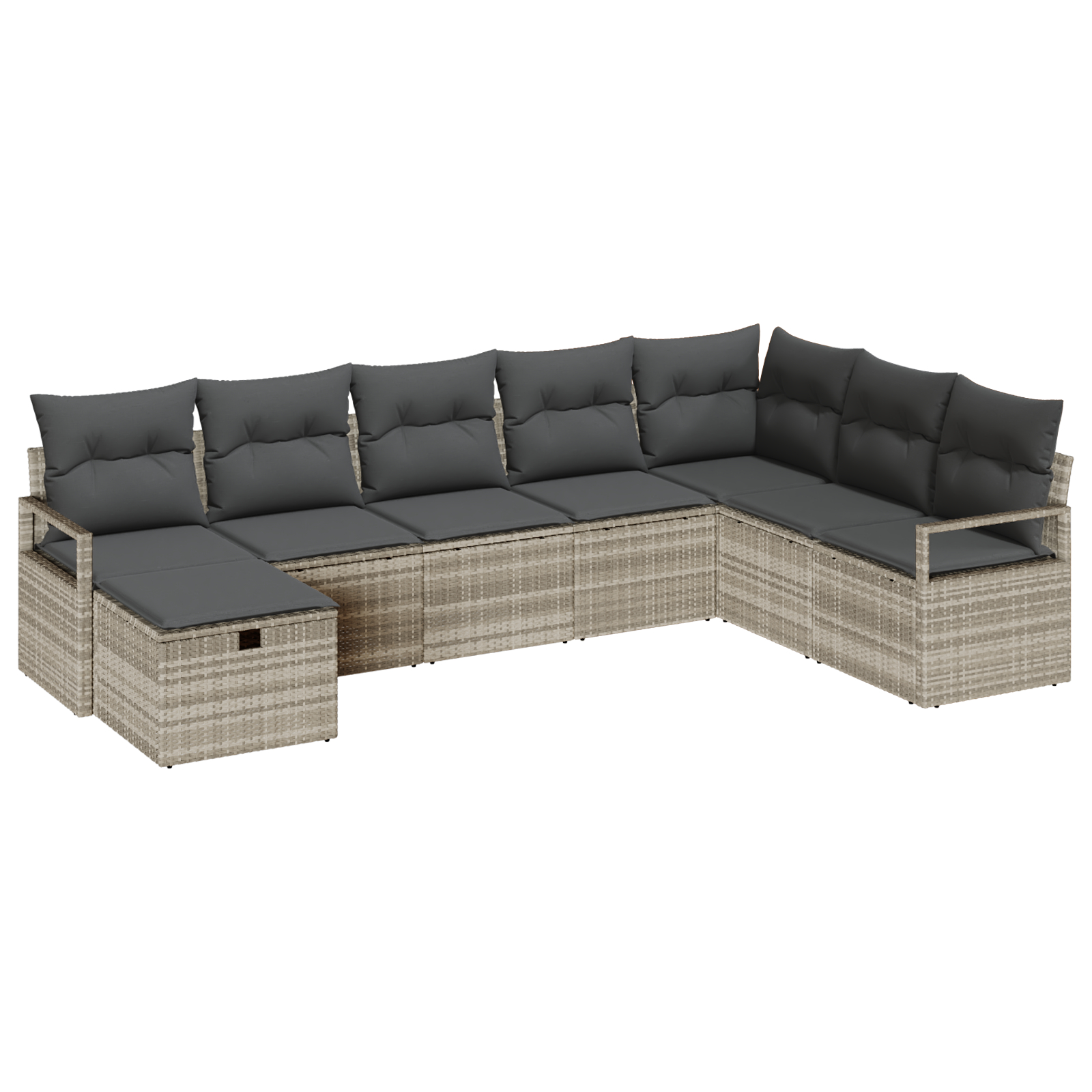 vidaXL Set de canapele pentru grădină cu pernă 8 pcs Gri deschis