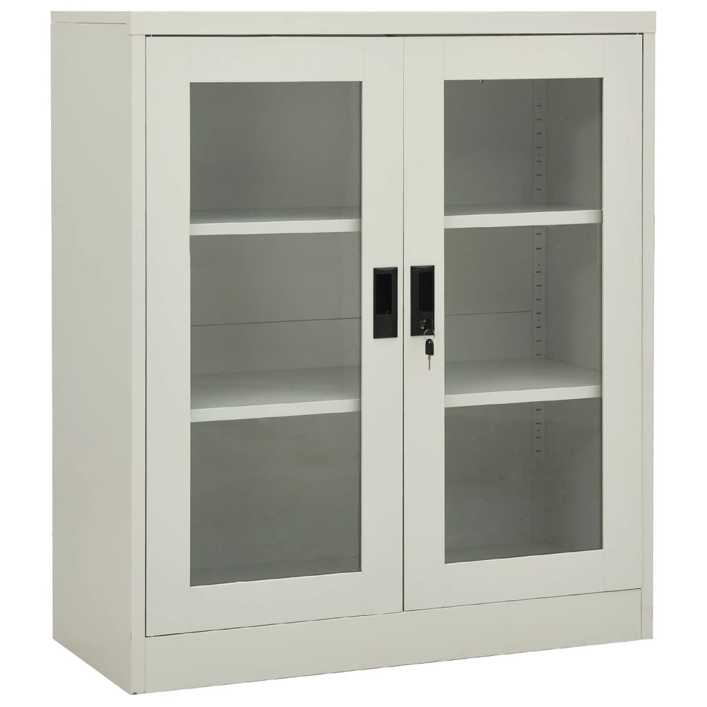 vidaXL Dulap de birou, gri deschis, 90x40x105 cm, oțel