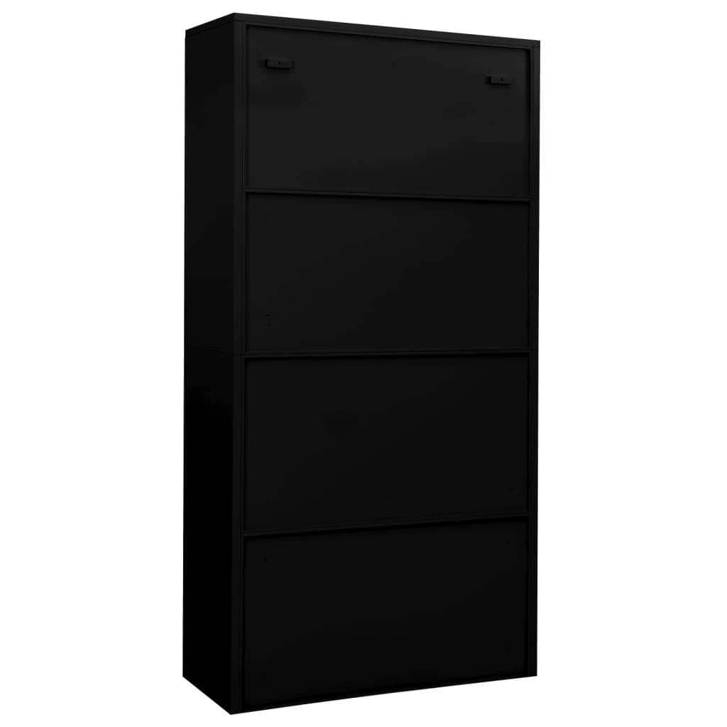 vidaXL Dulap de birou, negru, 90x40x180 cm, oțel vidaXL Dulap de birou, negru, 90x40x180 cm, oțel