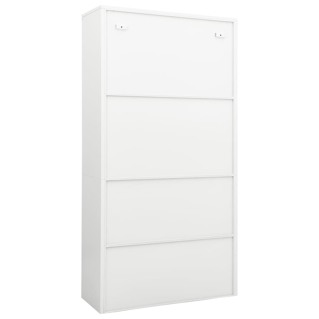 vidaXL Dulap de birou, alb, 90x40x180 cm, oțel