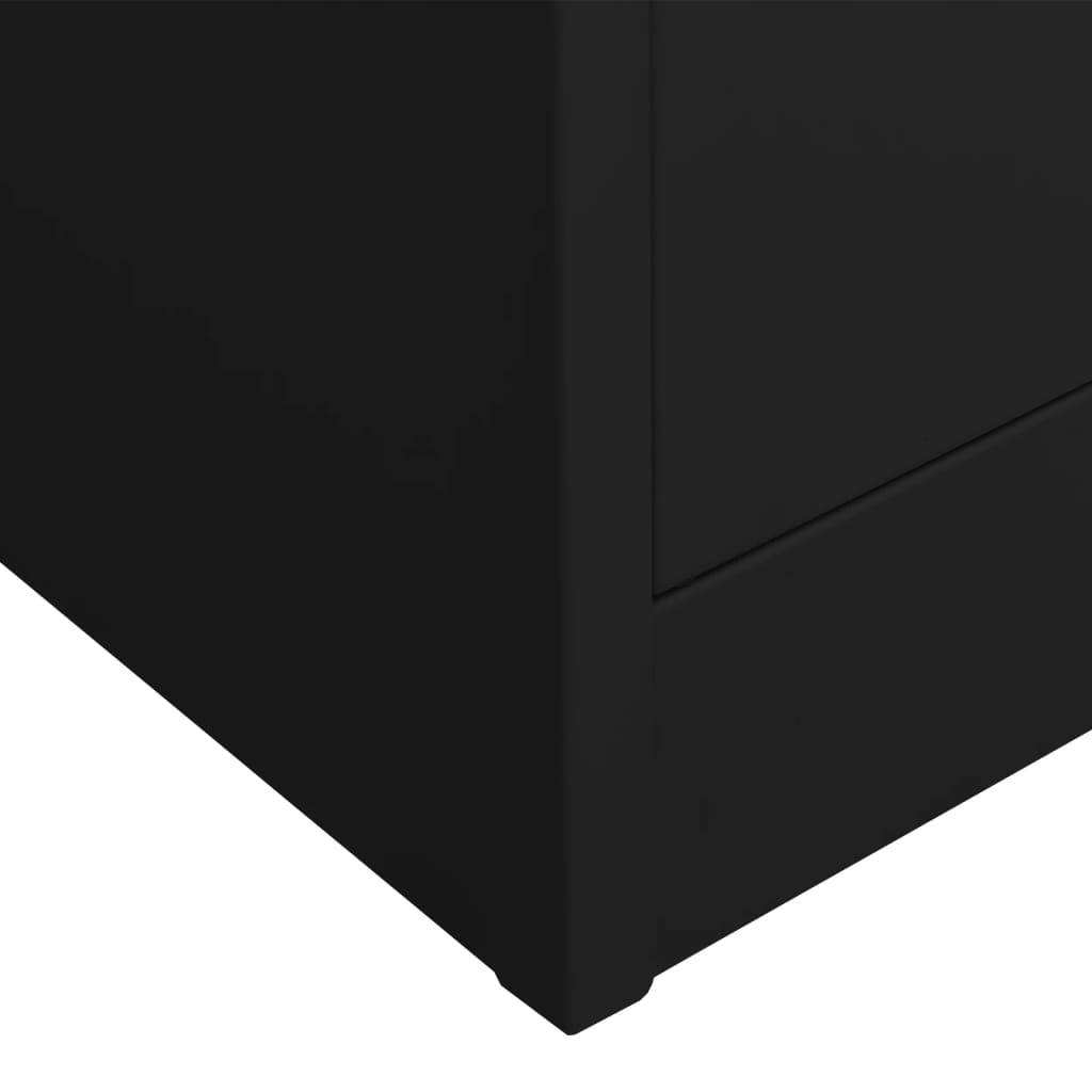 vidaXL Dulap de birou, negru, 90x40x180 cm, oțel