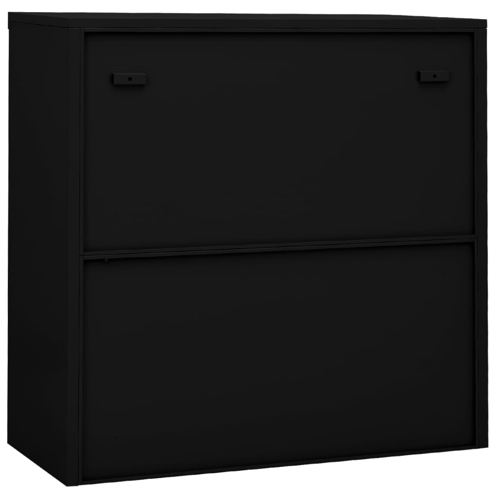 vidaXL Dulap de birou cu ușă glisantă, negru, 90x40x90 cm, oțel vidaXL Dulap de birou cu ușă glisantă, negru, 90x40x90 cm, oțel