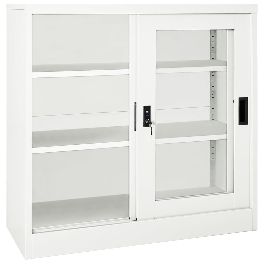 vidaXL Dulap cu ușă glisantă, alb, 90x40x90 cm, oțel