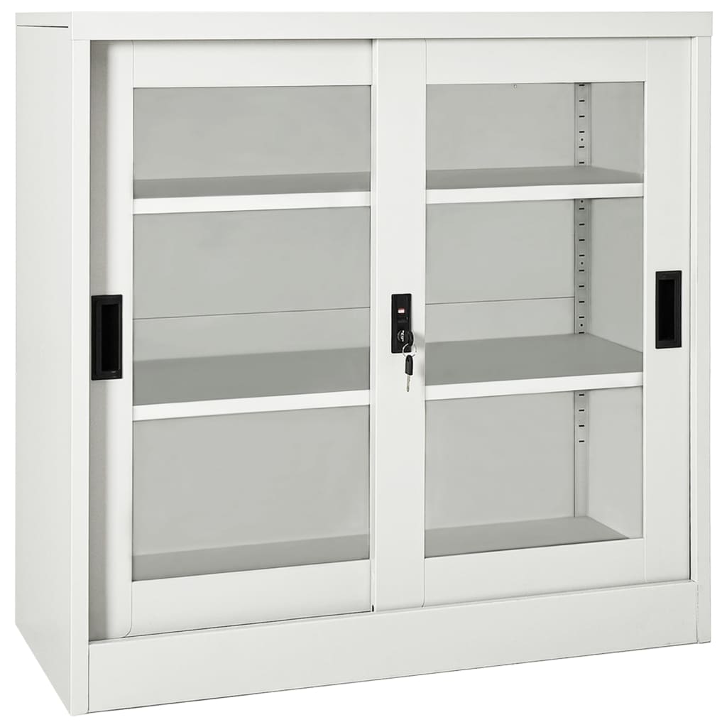 vidaXL Dulap cu ușă glisantă, gri deschis, 90x40x90 cm, oțel vidaXL Dulap cu ușă glisantă, gri deschis, 90x40x90 cm, oțel