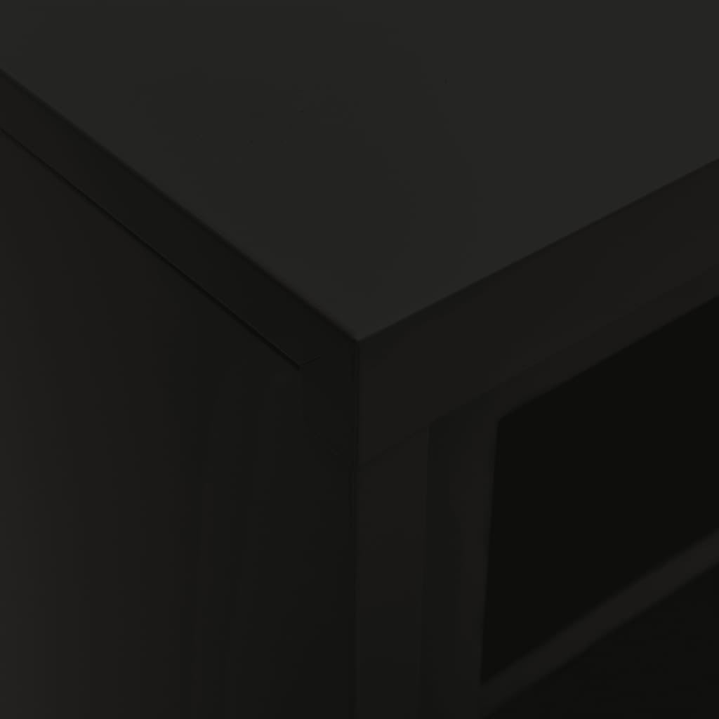 vidaXL Dulap cu ușă glisantă, negru, 90x40x90 cm, oțel