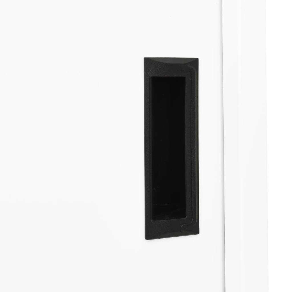 vidaXL Dulap de birou cu ușă glisantă, alb, 90x40x180 cm, oțel