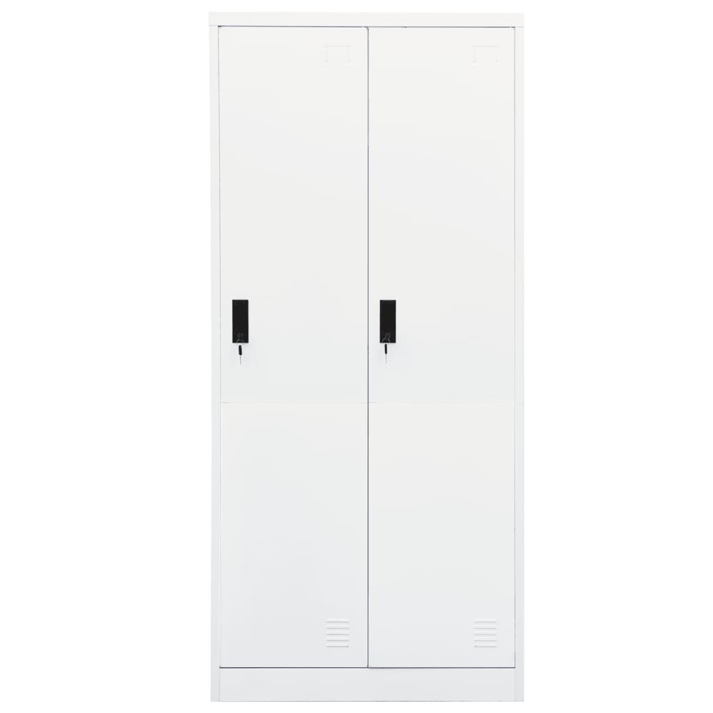 vidaXL Șifonier, alb, 80x50x180 cm, oțel vidaXL Șifonier, alb, 80x50x180 cm, oțel