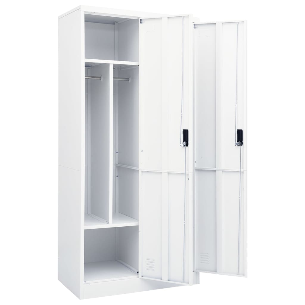 vidaXL Șifonier, alb, 80x50x180 cm, oțel vidaXL Șifonier, alb, 80x50x180 cm, oțel
