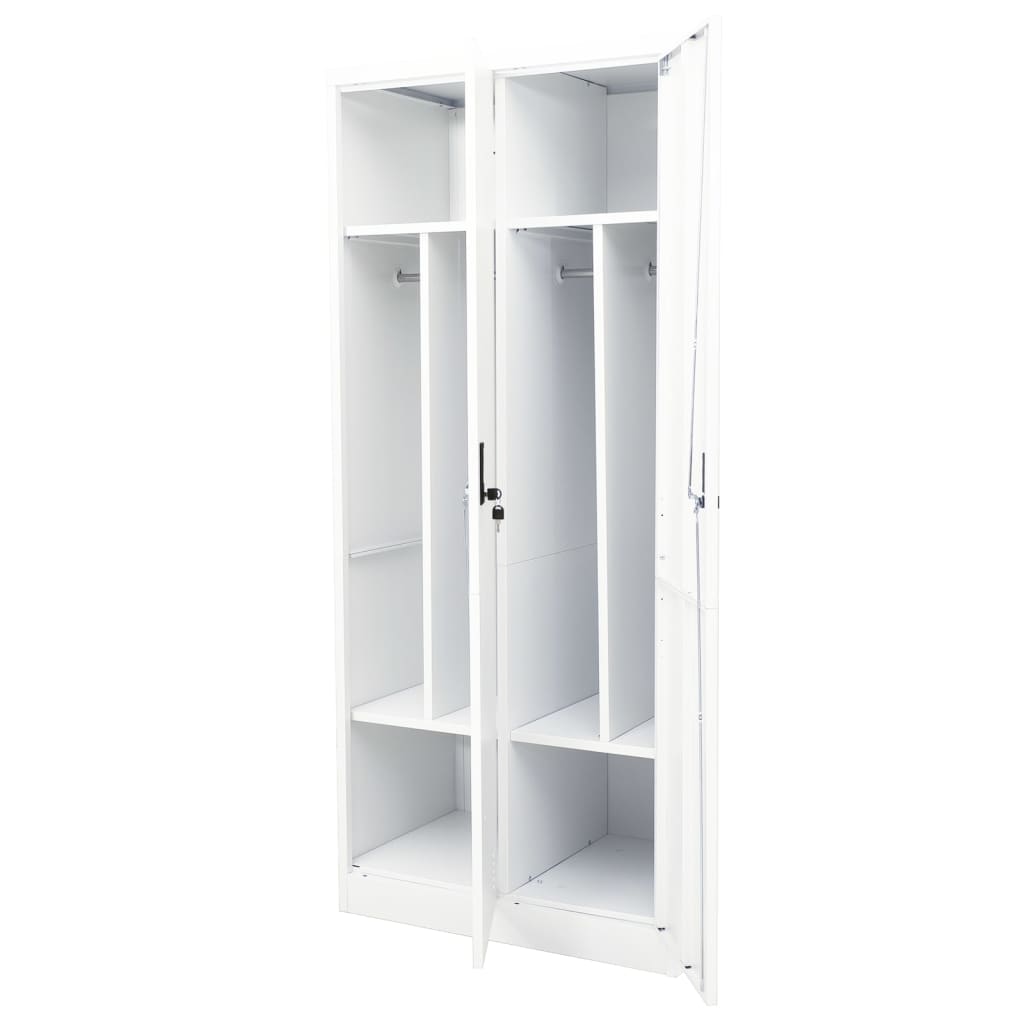 vidaXL Șifonier, alb, 80x50x180 cm, oțel vidaXL Șifonier, alb, 80x50x180 cm, oțel