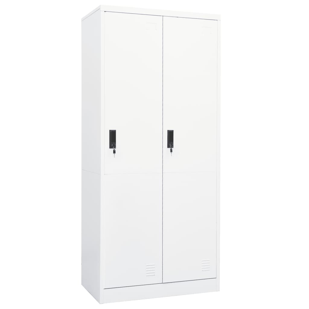 vidaXL Șifonier, alb, 80x50x180 cm, oțel vidaXL Șifonier, alb, 80x50x180 cm, oțel