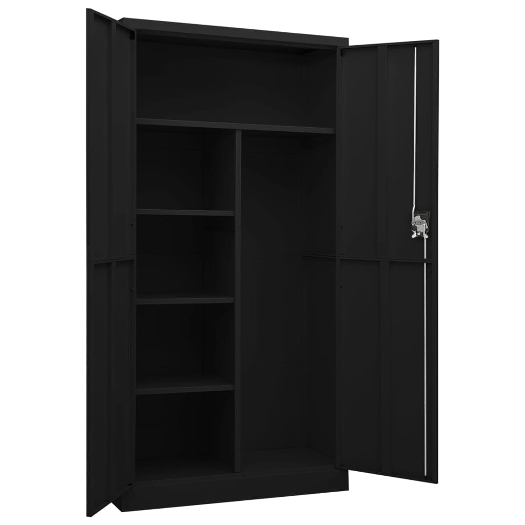 vidaXL Fișet, negru, 90x40x180 cm, oțel vidaXL Fișet, negru, 90x40x180 cm, oțel