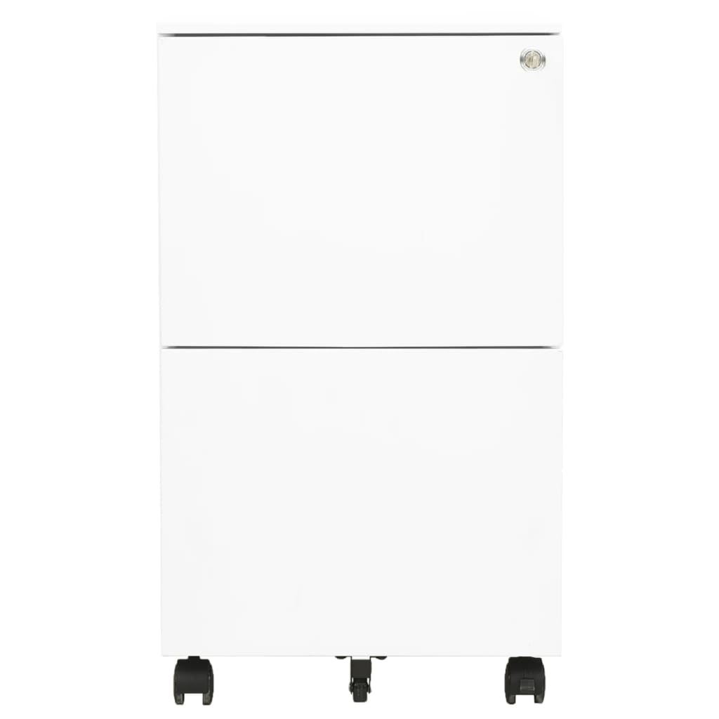 vidaXL Dulap dosare mobil, alb, 39x45x67 cm, oțel vidaXL Dulap dosare mobil, alb, 39x45x67 cm, oțel