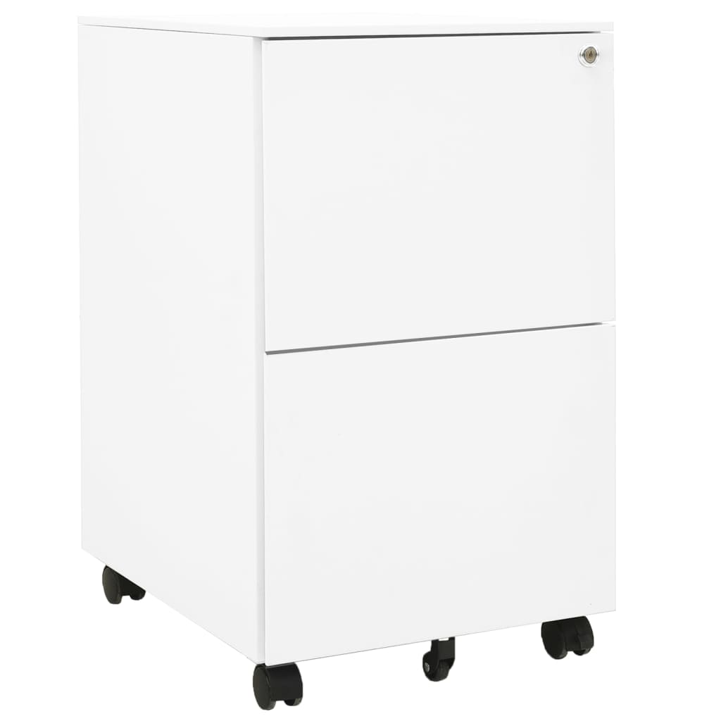 vidaXL Dulap dosare mobil, alb, 39x45x67 cm, oțel vidaXL Dulap dosare mobil, alb, 39x45x67 cm, oțel