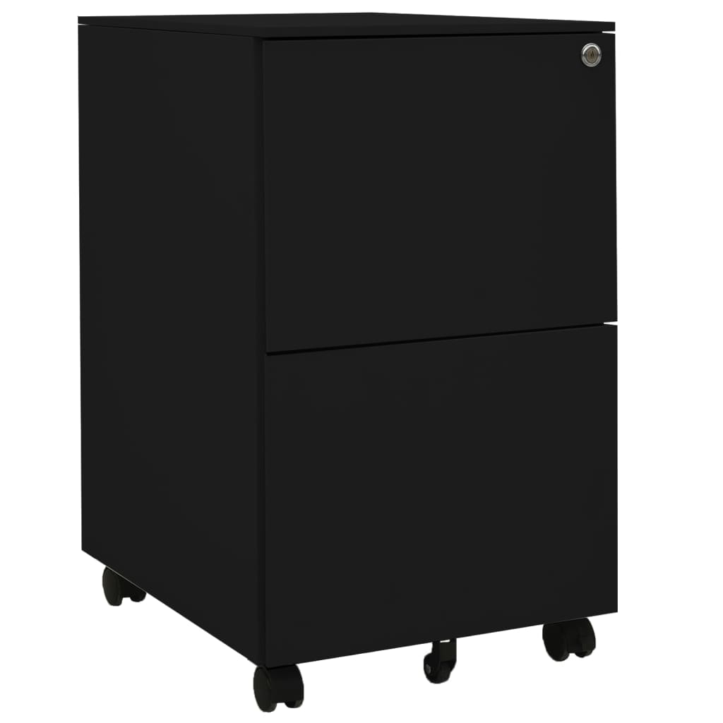 vidaXL Dulap dosare mobil, negru, 39x45x67 cm, oțel vidaXL Dulap dosare mobil, negru, 39x45x67 cm, oțel