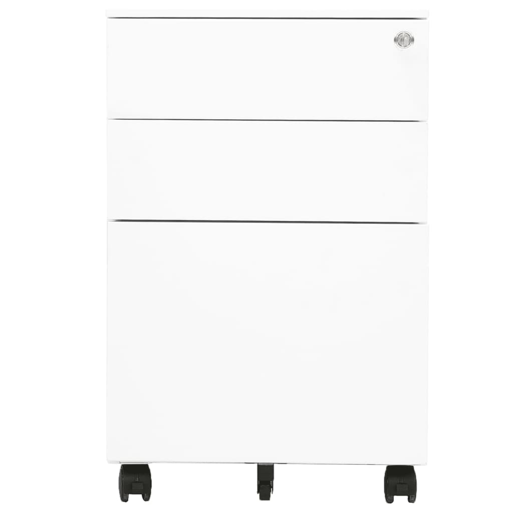 vidaXL Dulap dosare mobil, alb, 39x45x60 cm, oțel vidaXL Dulap dosare mobil, alb, 39x45x60 cm, oțel