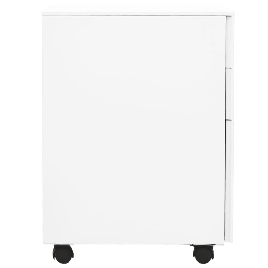 vidaXL Dulap dosare mobil, alb, 39x45x60 cm, oțel vidaXL Dulap dosare mobil, alb, 39x45x60 cm, oțel