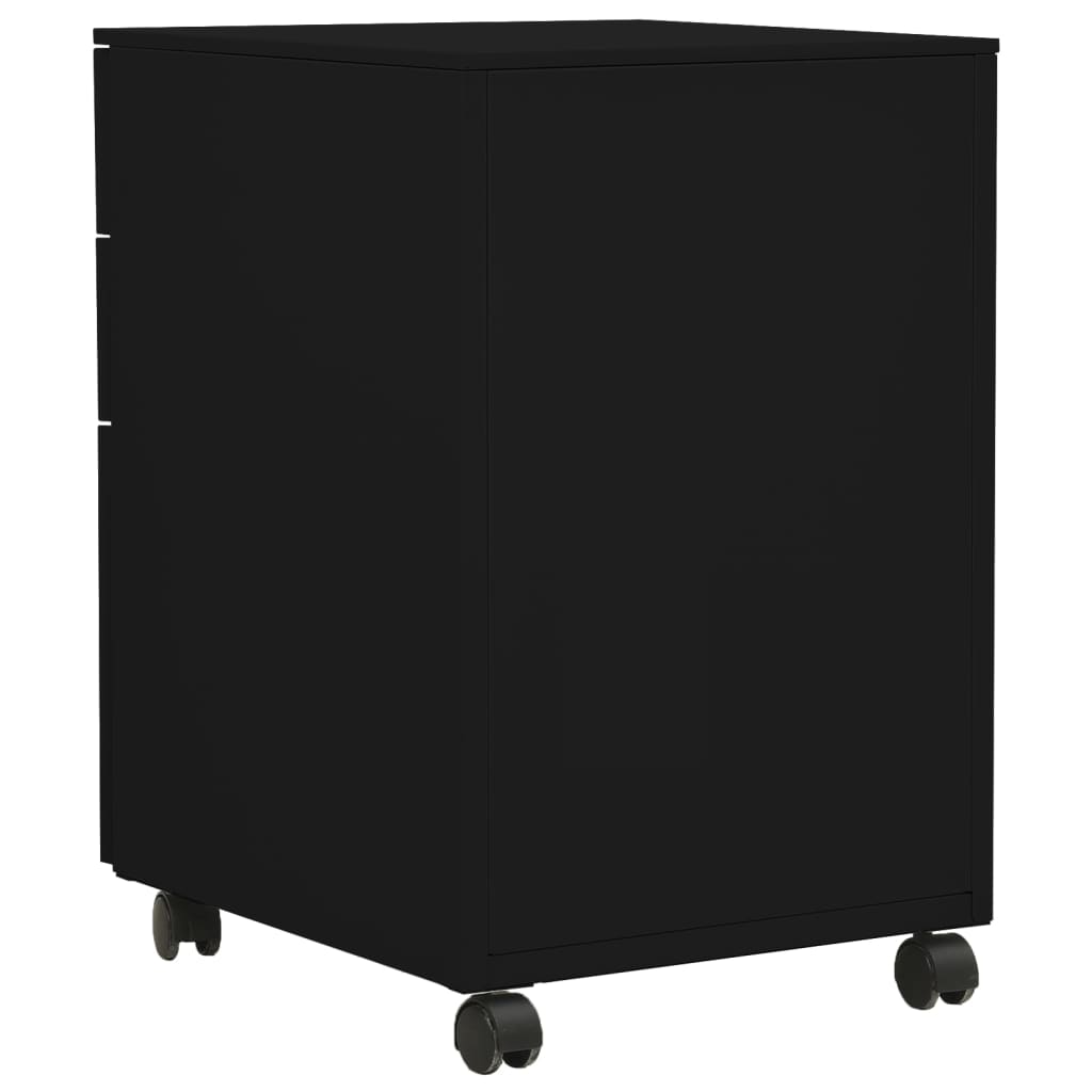 vidaXL Dulap dosare mobil, negru, 39x45x60 cm, oțel vidaXL Dulap dosare mobil, negru, 39x45x60 cm, oțel