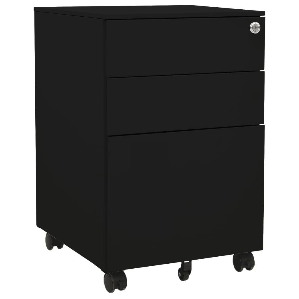 vidaXL Dulap dosare mobil, negru, 39x45x60 cm, oțel vidaXL Dulap dosare mobil, negru, 39x45x60 cm, oțel