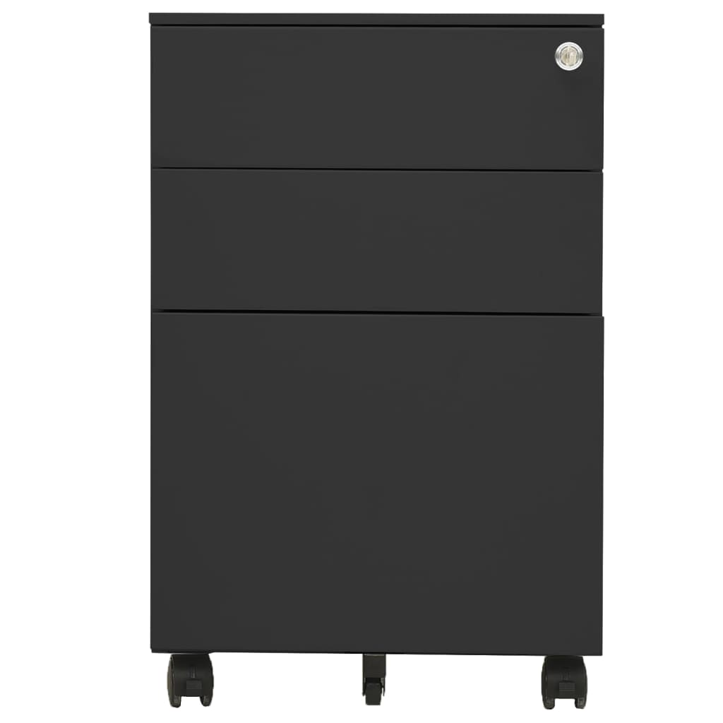 vidaXL Dulap dosare mobil, antracit, 39x45x60 cm, oțel vidaXL Dulap dosare mobil, antracit, 39x45x60 cm, oțel