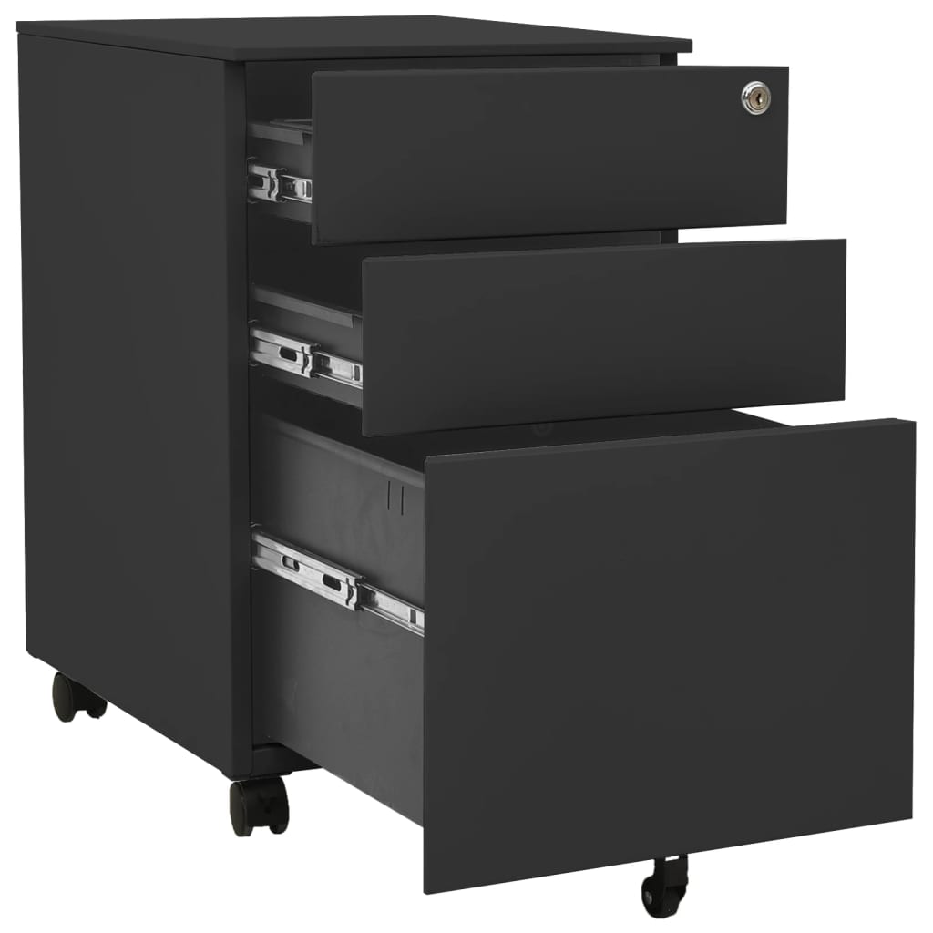 vidaXL Dulap dosare mobil, antracit, 39x45x60 cm, oțel vidaXL Dulap dosare mobil, antracit, 39x45x60 cm, oțel