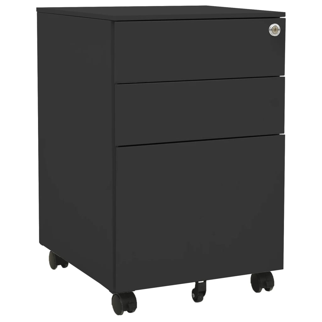 vidaXL Dulap dosare mobil, antracit, 39x45x60 cm, oțel vidaXL Dulap dosare mobil, antracit, 39x45x60 cm, oțel