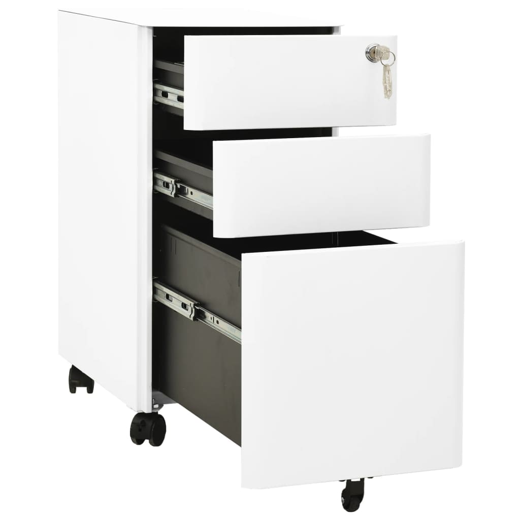 vidaXL Dulap dosare mobil, alb, 30x45x59 cm, oțel vidaXL Dulap dosare mobil, alb, 30x45x59 cm, oțel