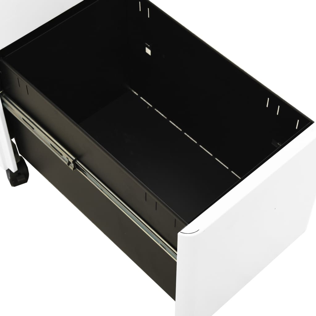 vidaXL Dulap dosare mobil, alb, 30x45x59 cm, oțel vidaXL Dulap dosare mobil, alb, 30x45x59 cm, oțel