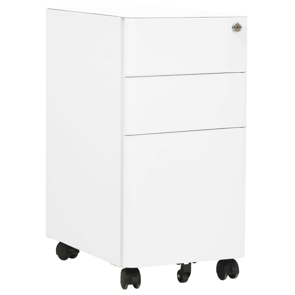 vidaXL Dulap dosare mobil, alb, 30x45x59 cm, oțel vidaXL Dulap dosare mobil, alb, 30x45x59 cm, oțel