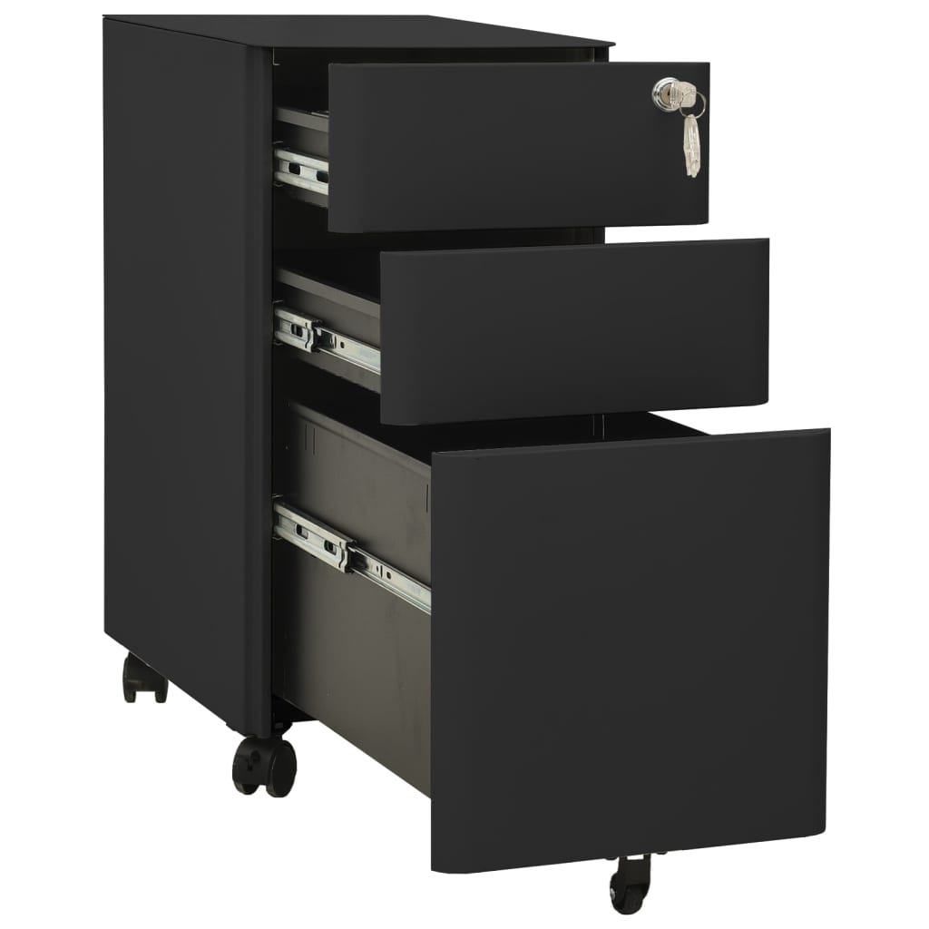vidaXL Dulap dosare mobil, antracit, 30x45x59 cm, oțel vidaXL Dulap dosare mobil, antracit, 30x45x59 cm, oțel