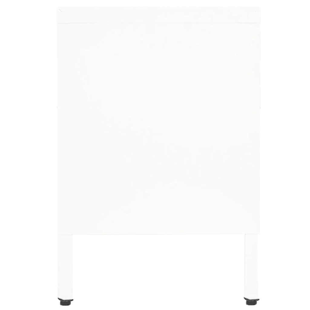 vidaXL Dulap TV, alb, 90x30x44 cm, oțel și sticlă