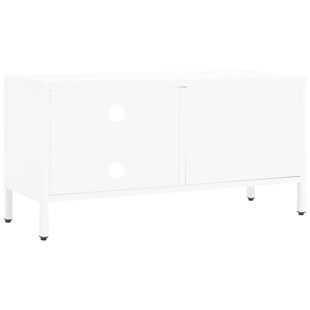 vidaXL Dulap TV, alb, 90x30x44 cm, oțel și sticlă