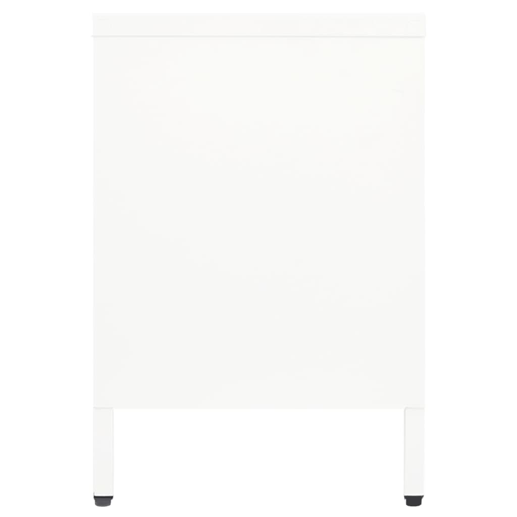 vidaXL Dulap TV, alb, 105x35x52 cm, oțel și sticlă vidaXL Dulap TV, alb, 105x35x52 cm, oțel și sticlă