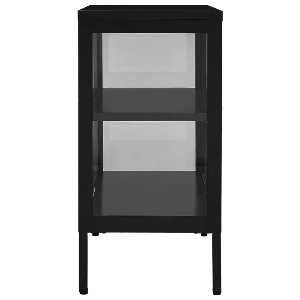 vidaXL Servantă, negru, 70x35x70 cm, oțel și sticlă
