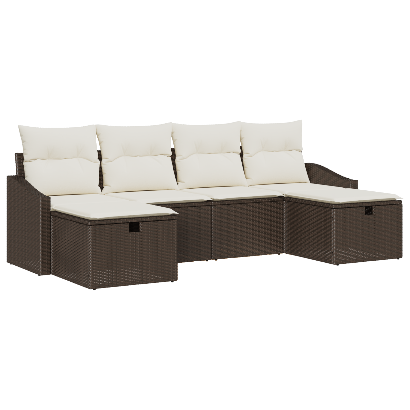 vidaXL Set de canapele pentru grădină 6 pcs Maro 55 x 62 x 69 cm