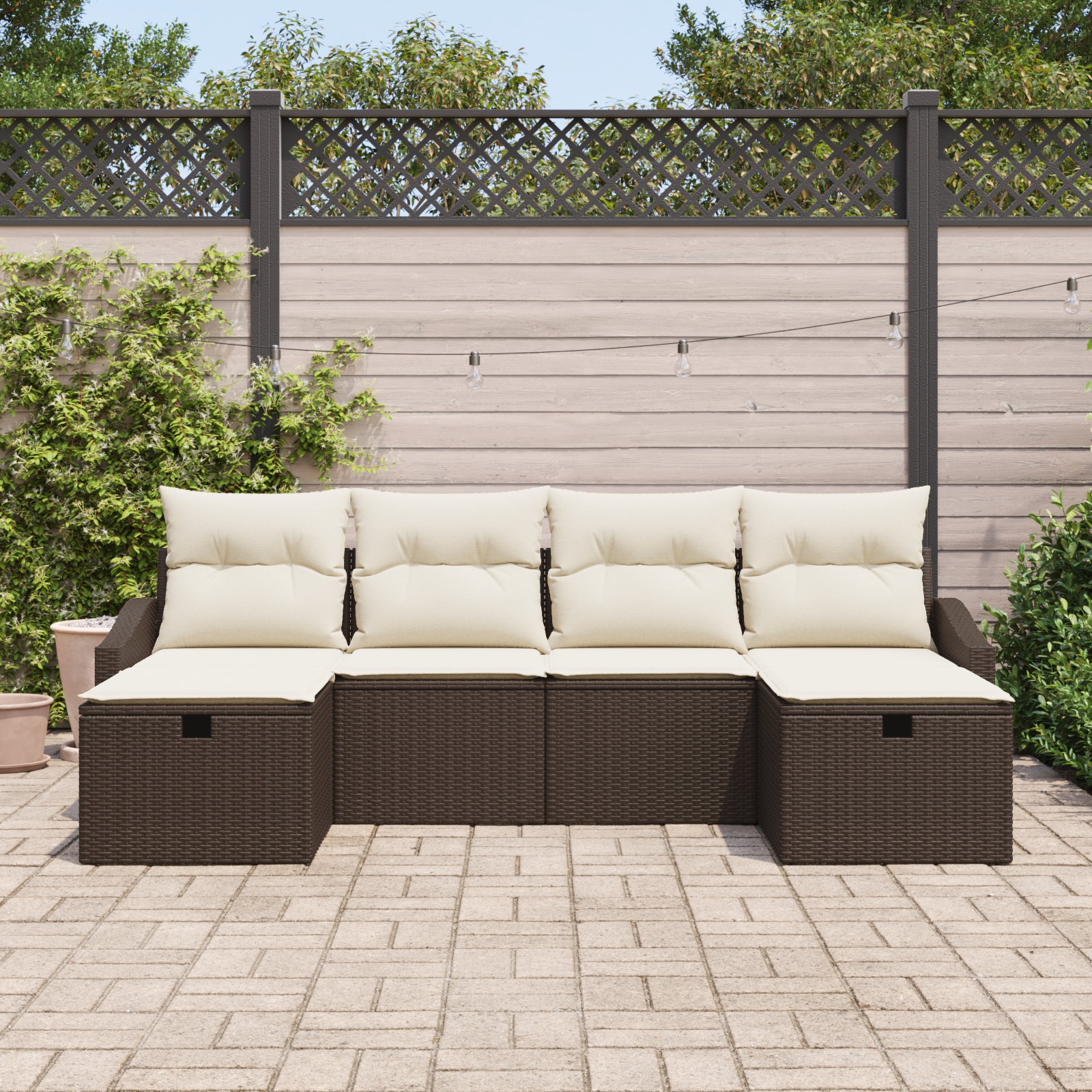 vidaXL Set de canapele pentru grădină 6 pcs Maro 55 x 62 x 69 cm