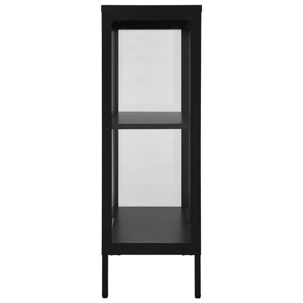 vidaXL Servantă, negru, 75x35x105 cm, oțel și sticlă