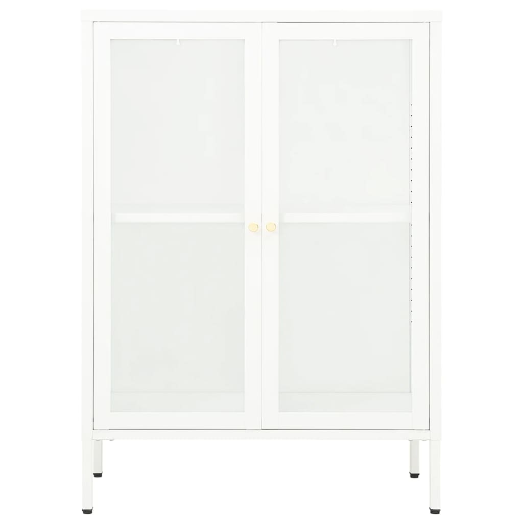 vidaXL Servantă, alb, 75x35x105 cm, oțel și sticlă