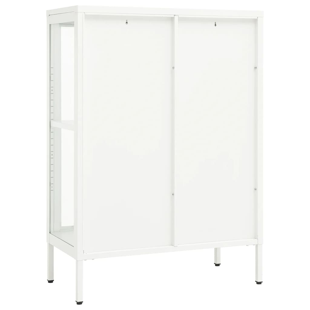 vidaXL Servantă, alb, 75x35x105 cm, oțel și sticlă